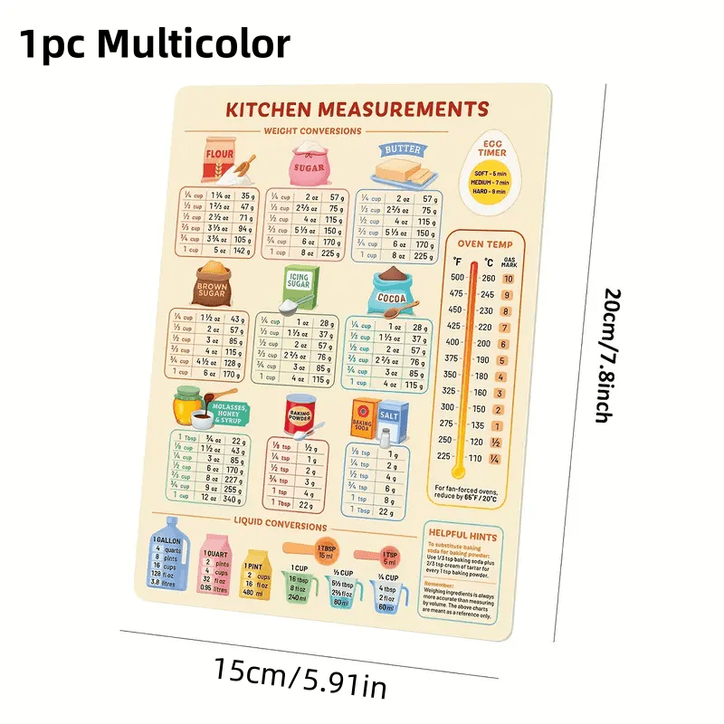 Gráfico de conversão de cozinh - Kitchen Baking Conversion Chart avaliação e preço