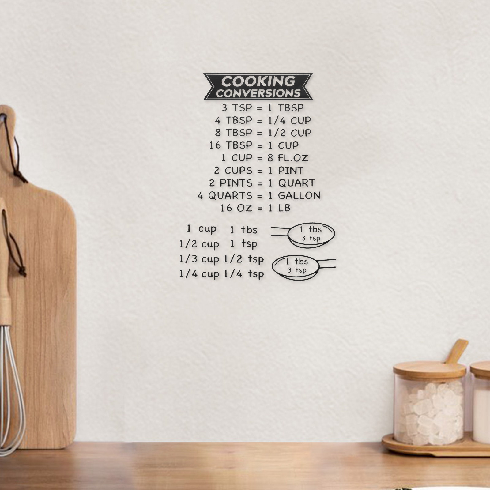 2 Adesivos de Tabela de Conver - Kitchen Baking Conversion Chart avaliação e preço