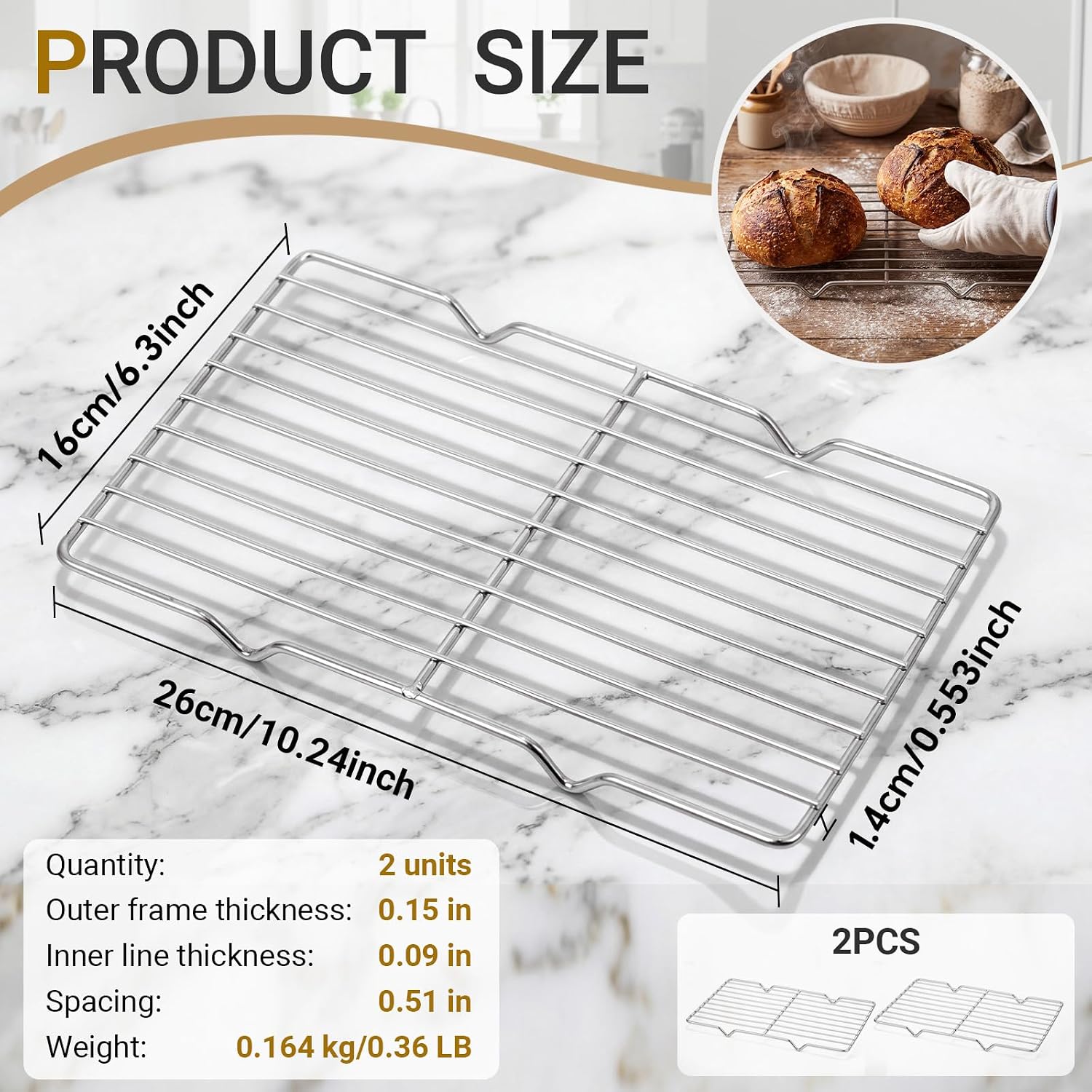 Conjunto de 2 Grelhas de Resfr - Cooling Rack Wire avaliação e preço