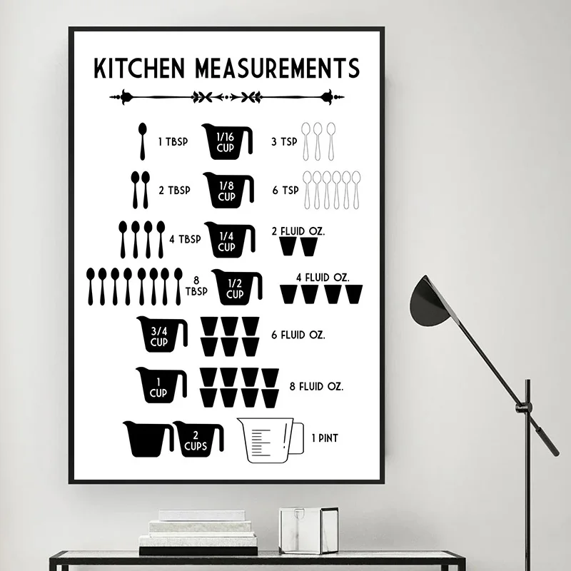Minimalista Alimentos Cozinha  - Kitchen Baking Conversion Chart avaliação e preço