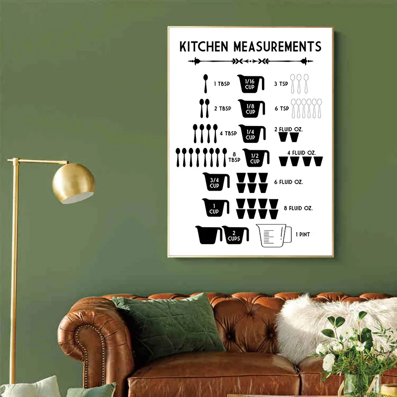 Minimalista Alimentos Cozinha  - Kitchen Baking Conversion Chart avaliação e preço