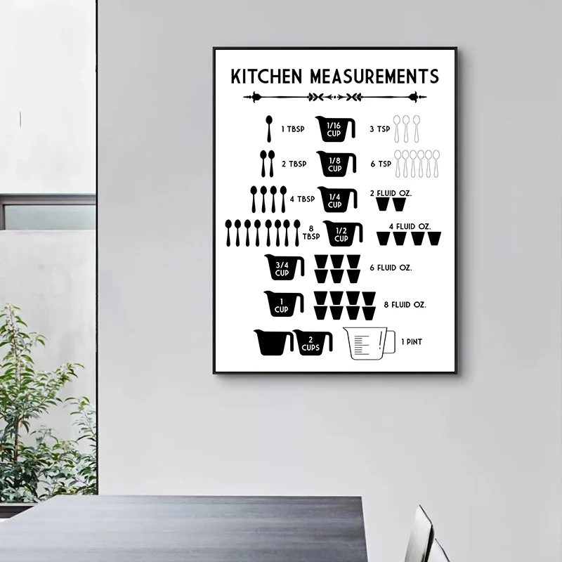 Minimalista Alimentos Cozinha  - Kitchen Baking Conversion Chart avaliação e preço